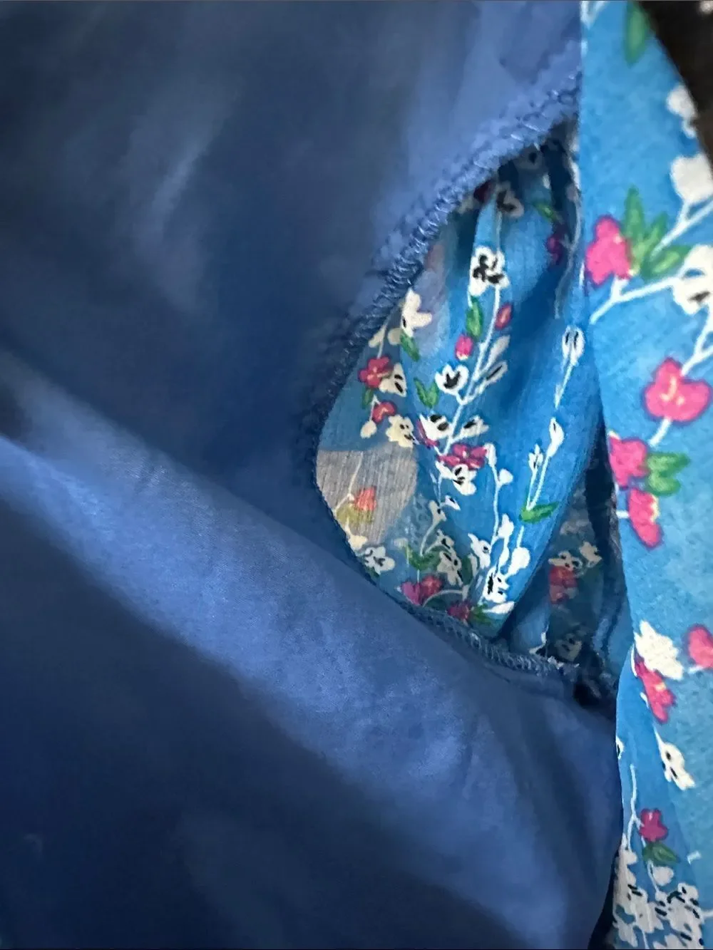 Picaurshe Blue Floral V-Neck Midi Dress